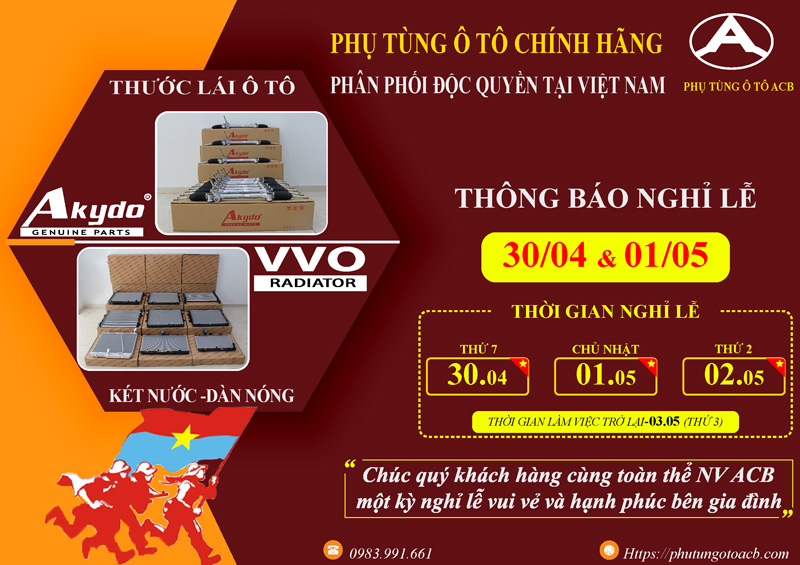 thong bao nghi le 30.4 phu tung oto acb